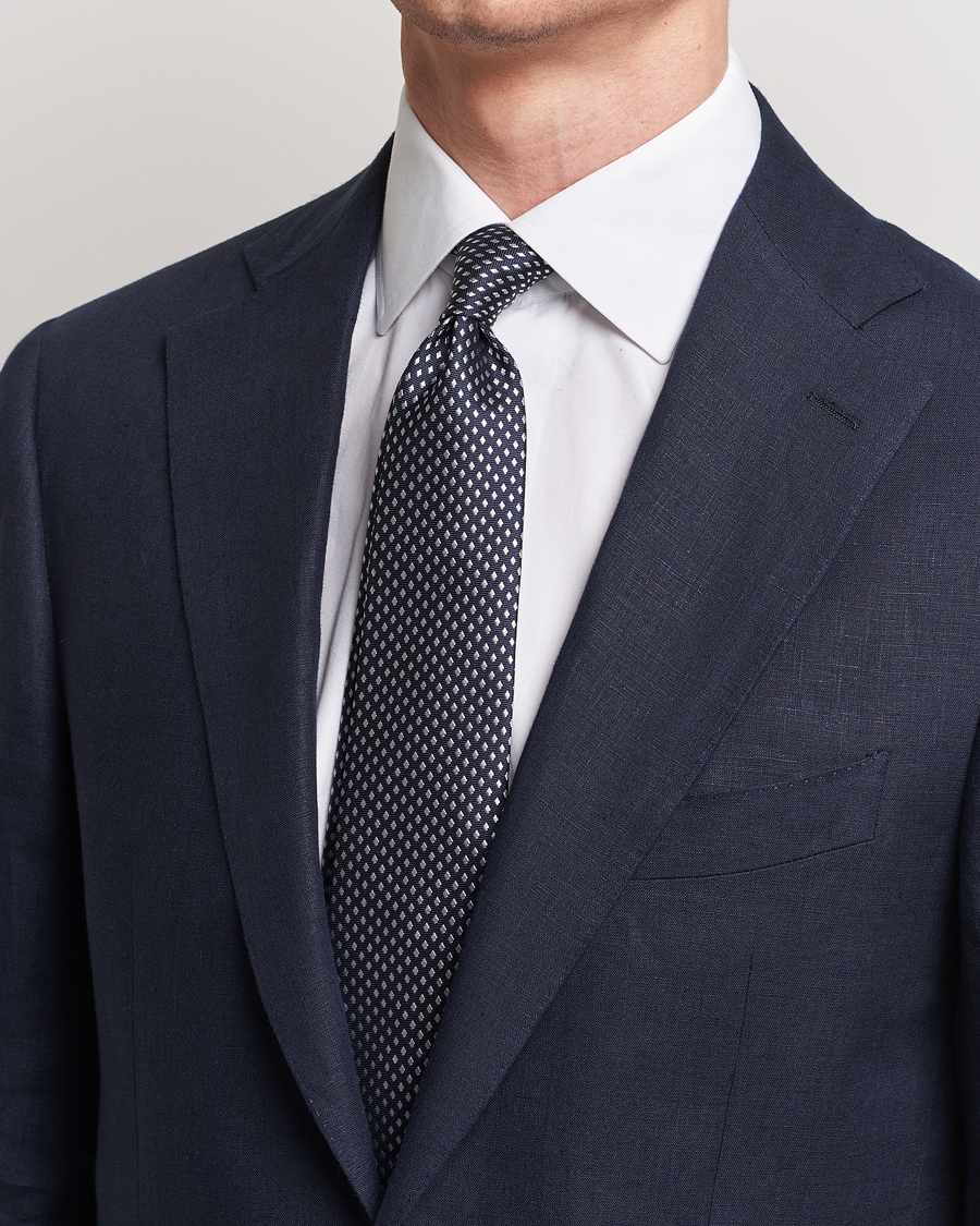 Homme | Business & Beyond | Canali | Micro Dot Silk Tie Navy