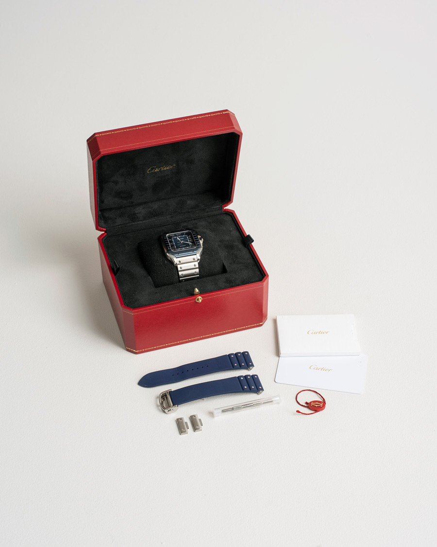 Homme | Cartier Pre-Owned Santos De Cartier Steel WSSA0048 Silver | Cartier Pre-Owned | Santos De Cartier Steel WSSA0048 Silver