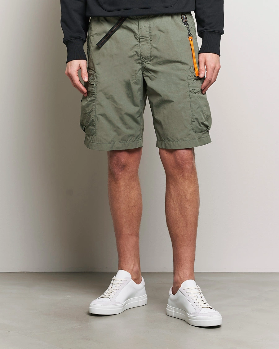 Homme | Shorts Cargo | Parajumpers | Walton Vintage Nylon Shorts Thyme Green