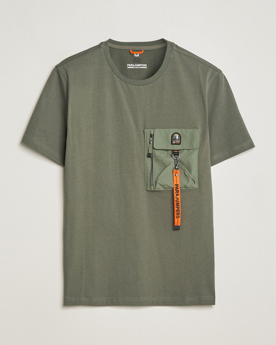 Homme | T-shirts | Parajumpers | Mojave Pocket Crew Neck T-Shirt Thyme Green