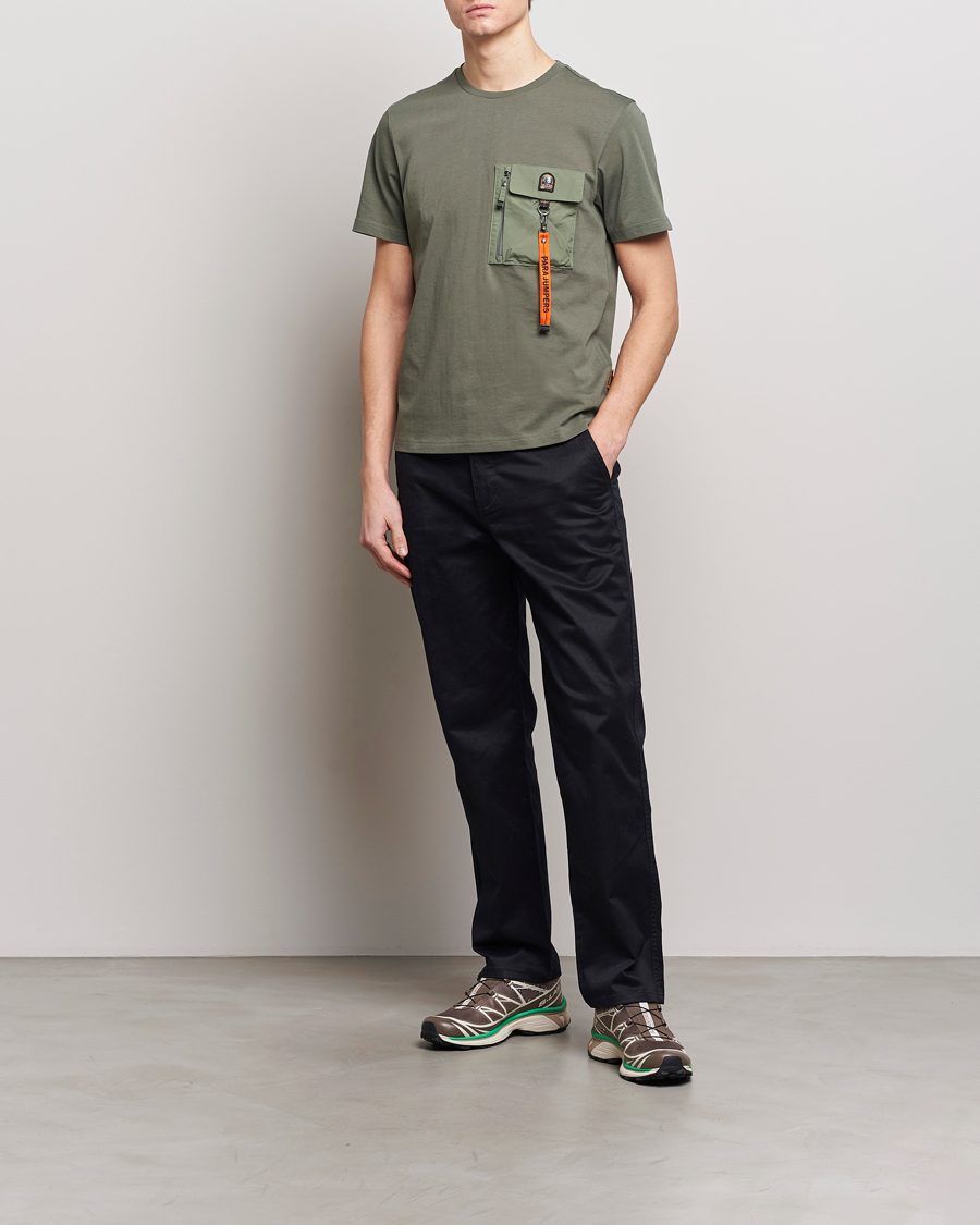 Homme | T-shirts | Parajumpers | Mojave Pocket Crew Neck T-Shirt Thyme Green