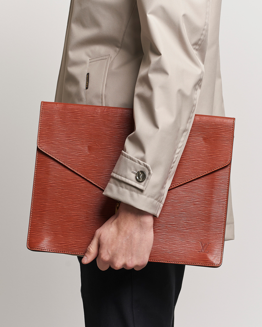 Homme |  | Louis Vuitton Pre-Owned | Senateur Epi Leather Document Case Brown