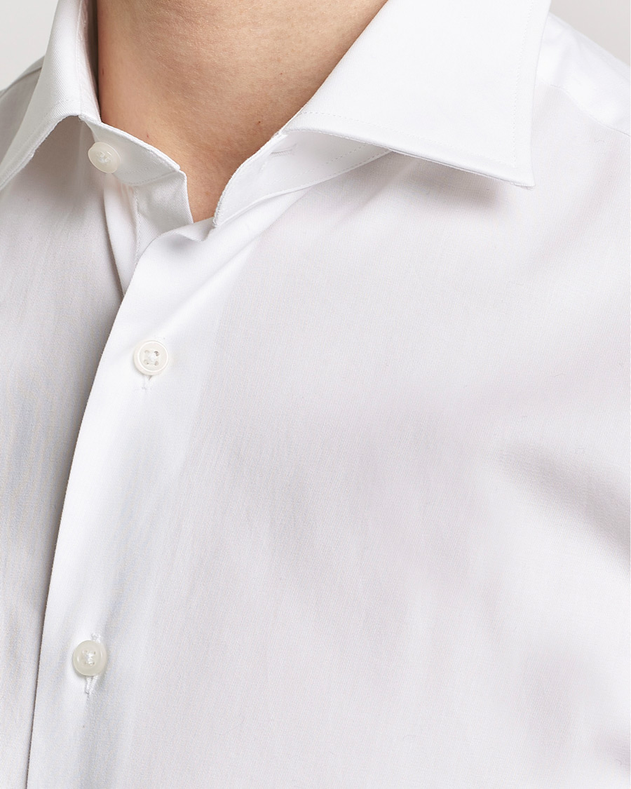 Homme | Chemises | Grigio | Cotton Twill Dress Shirt White