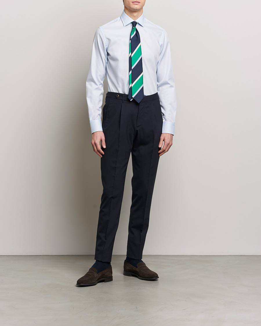 Homme | Chemises | Grigio | Cotton Twill Dress Shirt Light Blue