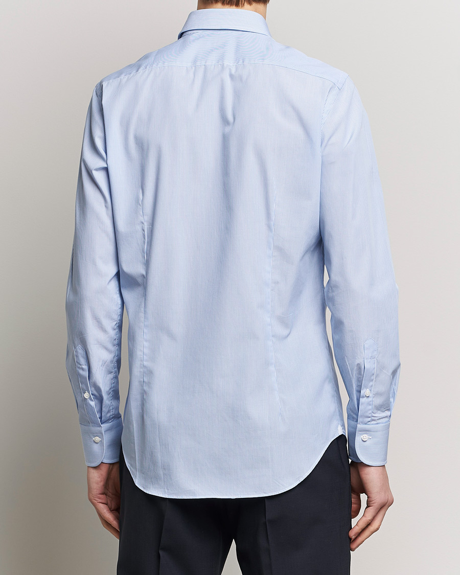 Homme | Chemises | Grigio | Cotton Poplin Dress Shirt Light Blue Stripe