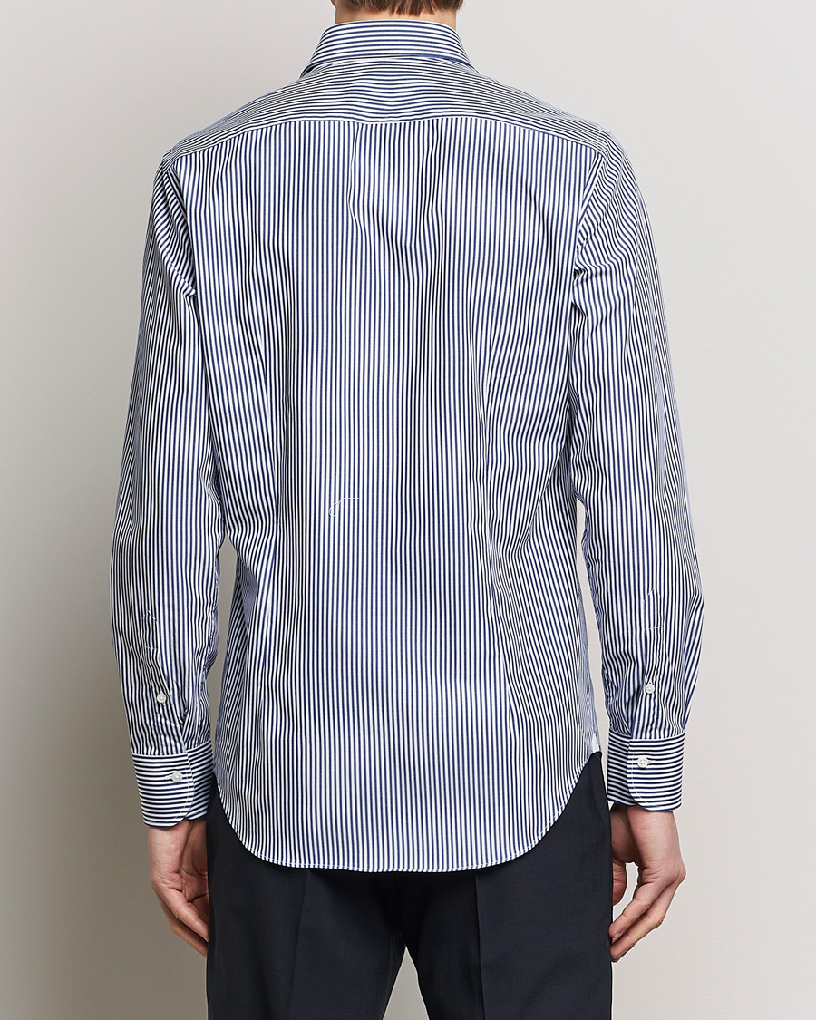 Homme | Chemises | Grigio | Cotton Poplin Dress Shirt Blue Stripe
