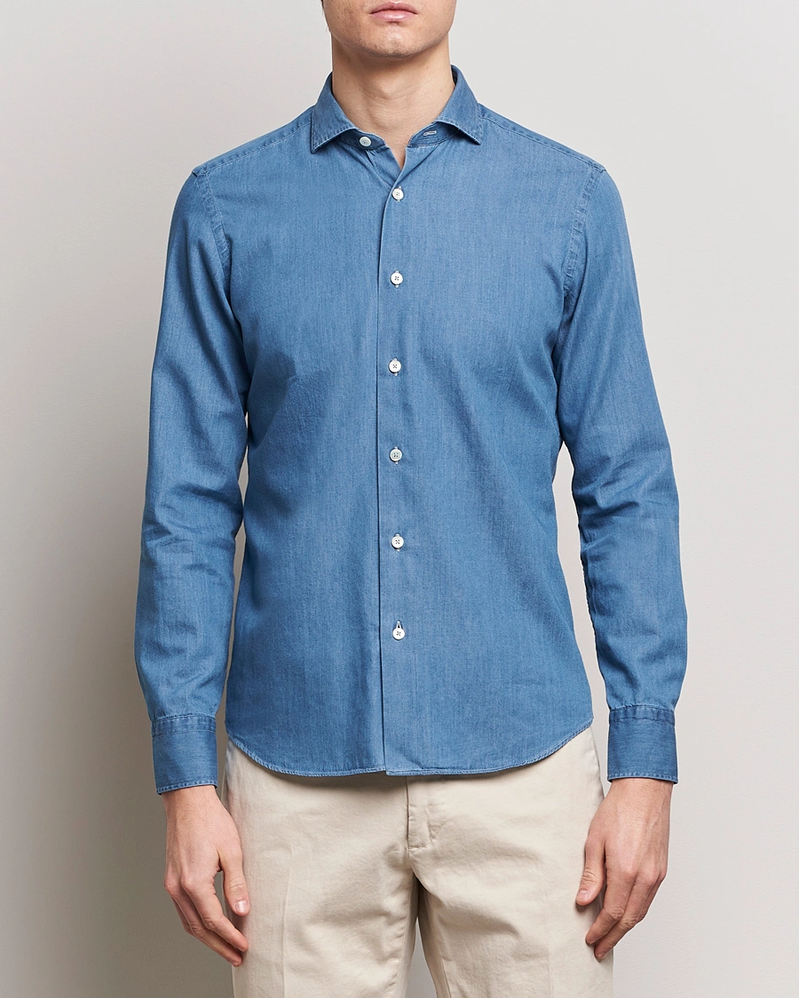 Homme |  | Grigio | Denim Shirt Medium Blue