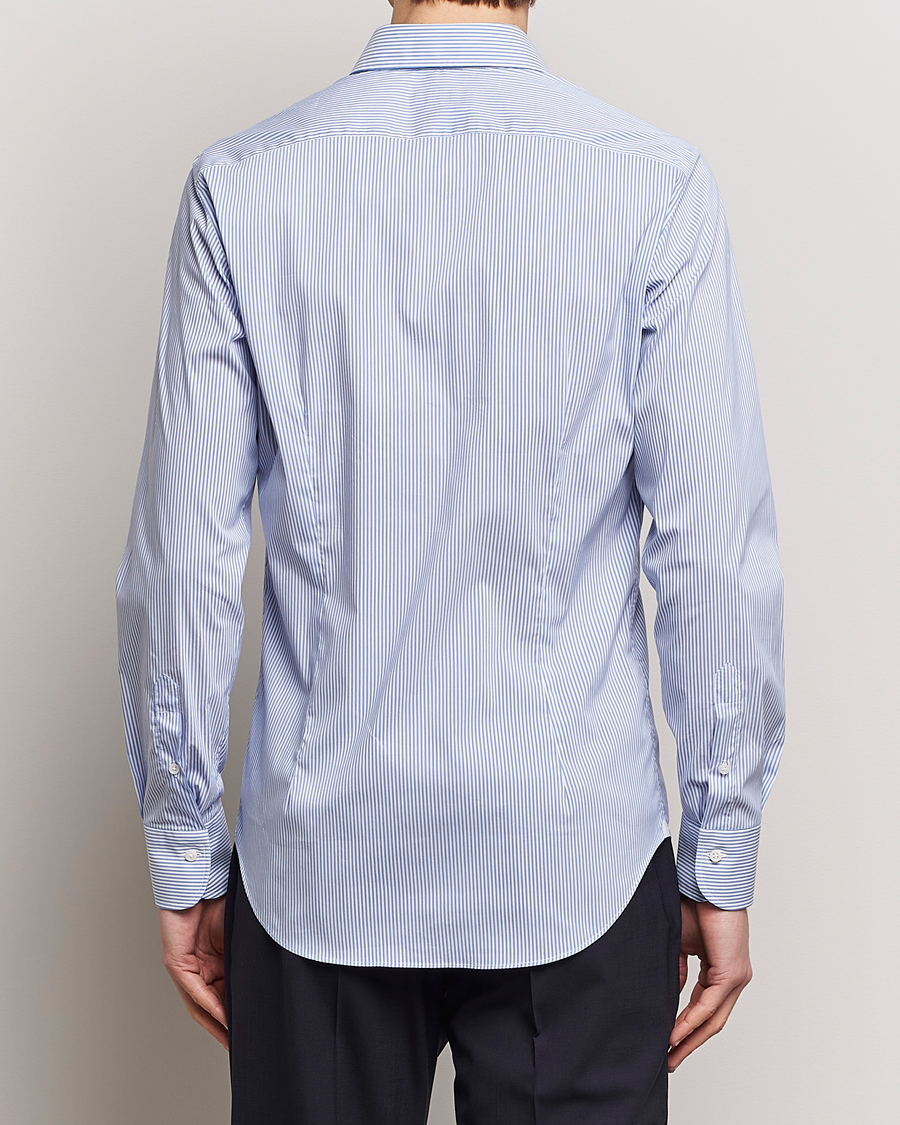 Homme | Chemises | Grigio | Comfort Stretch Dress Shirt Light Blue Stripe