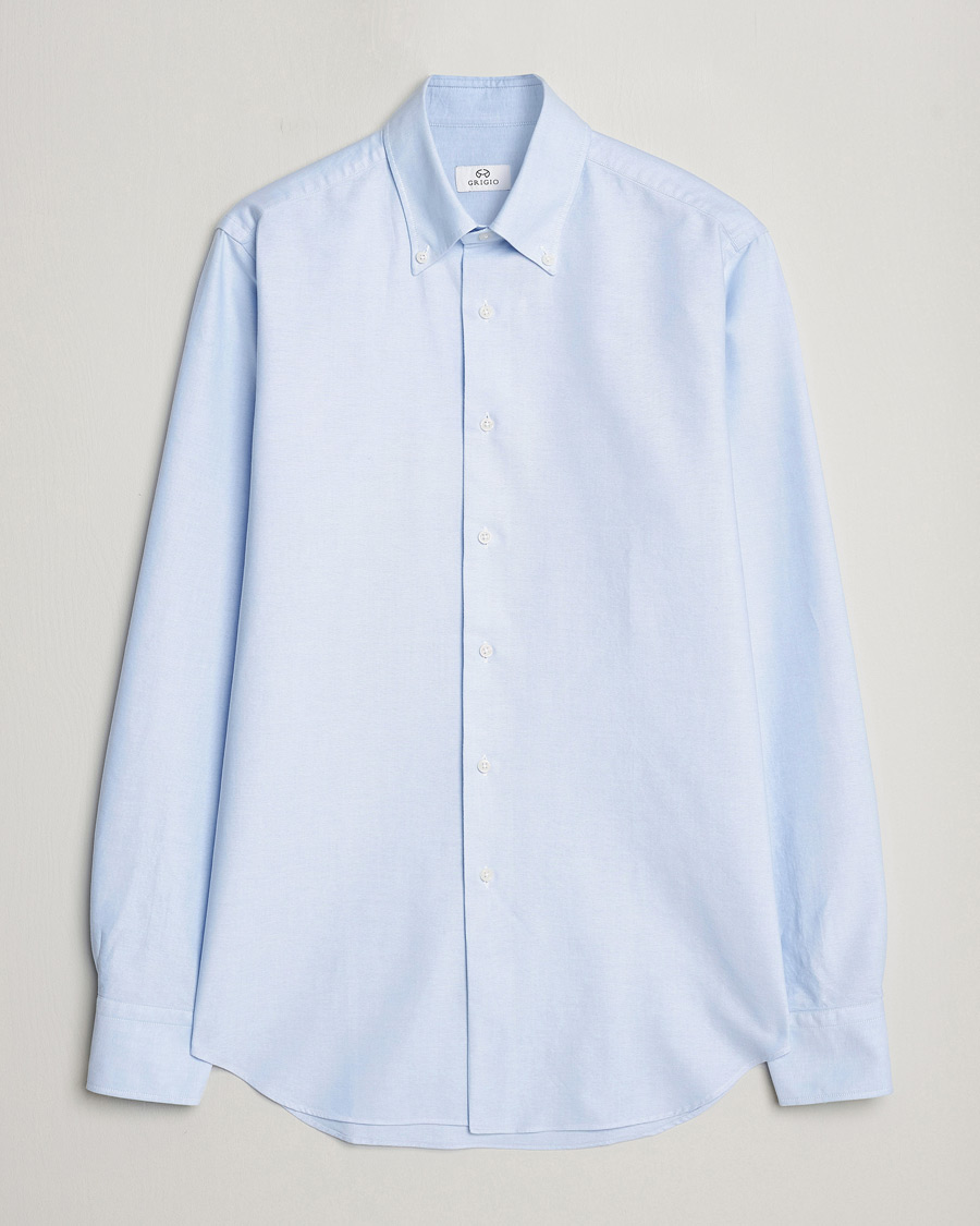 Homme | Chemises | Grigio | Oxford Button Down Shirt Light Blue