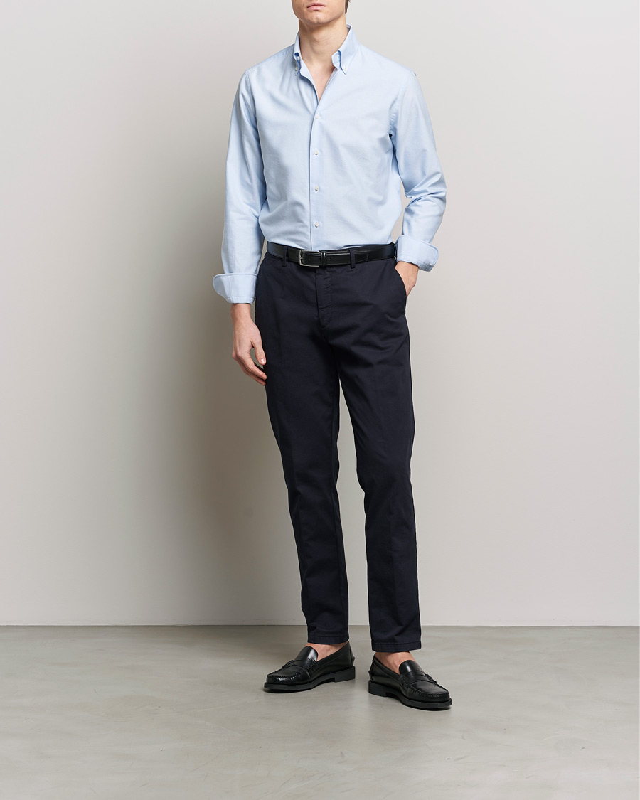 Homme | Chemises | Grigio | Oxford Button Down Shirt Light Blue