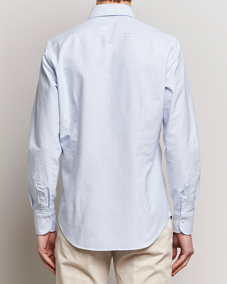 Homme | Chemises | Grigio | Oxford Button Down Shirt Light Blue Stripe