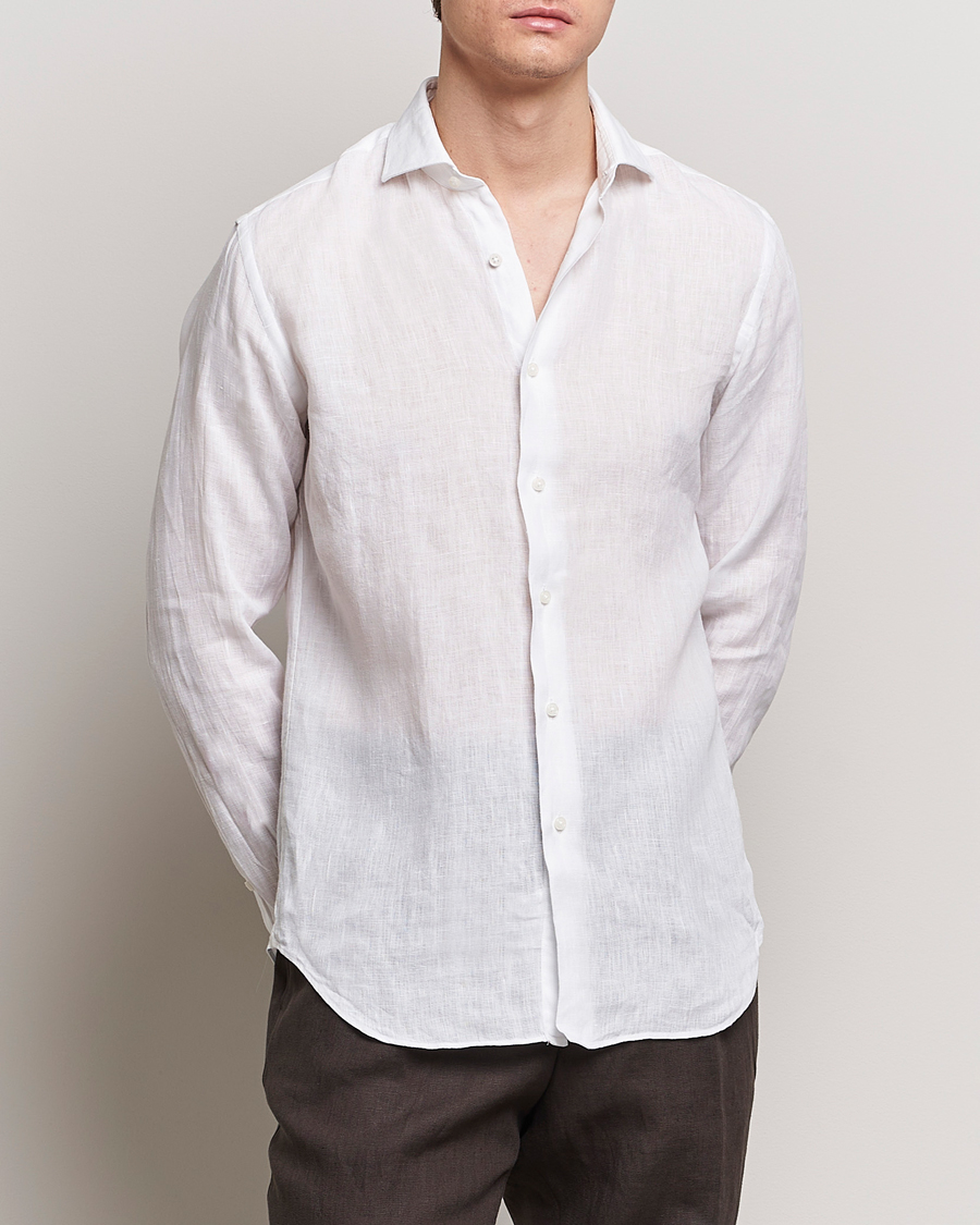 Homme |  | Grigio | Linen Casual Shirt White