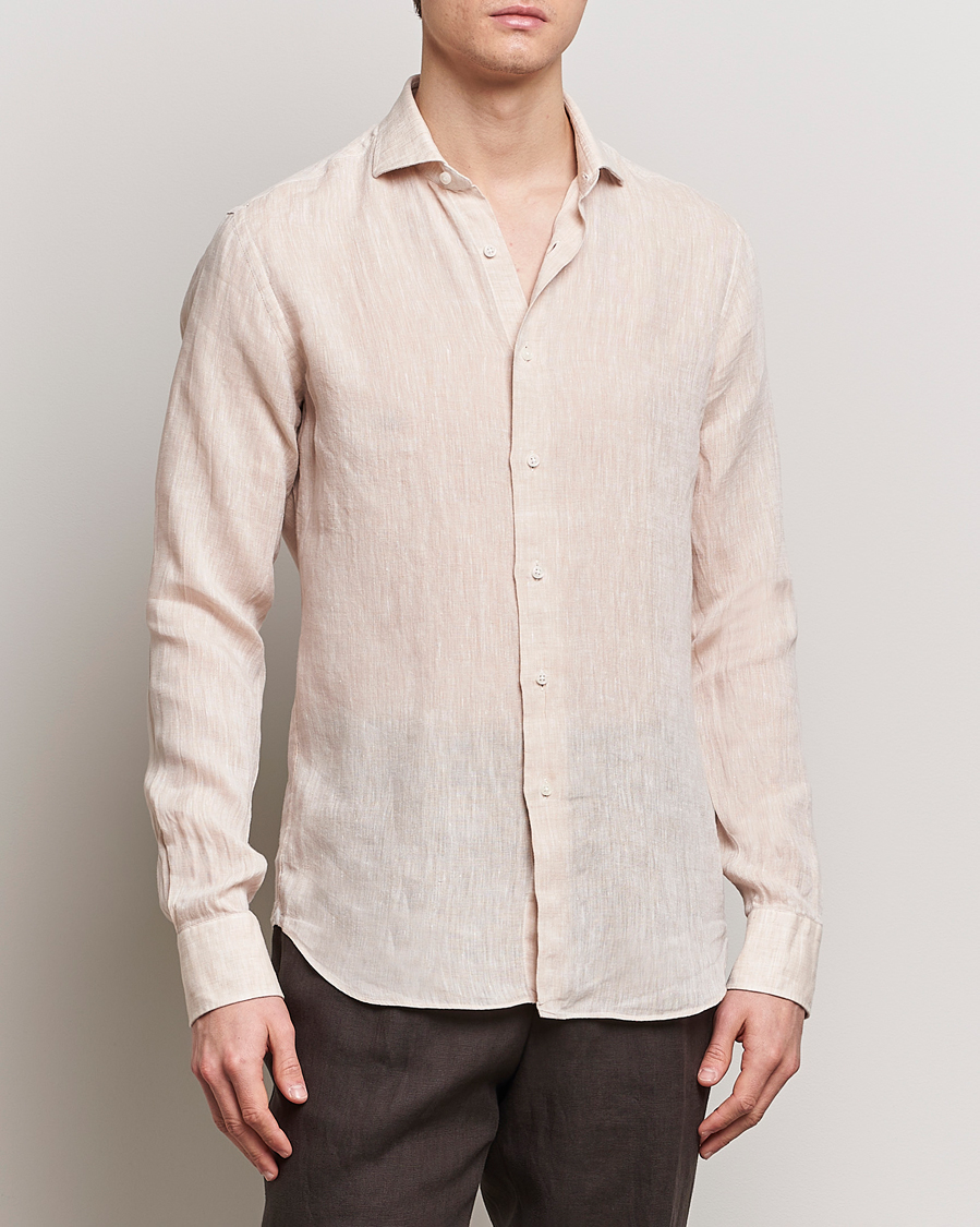 Homme | Chemises En Lin | Grigio | Linen Casual Shirt Beige