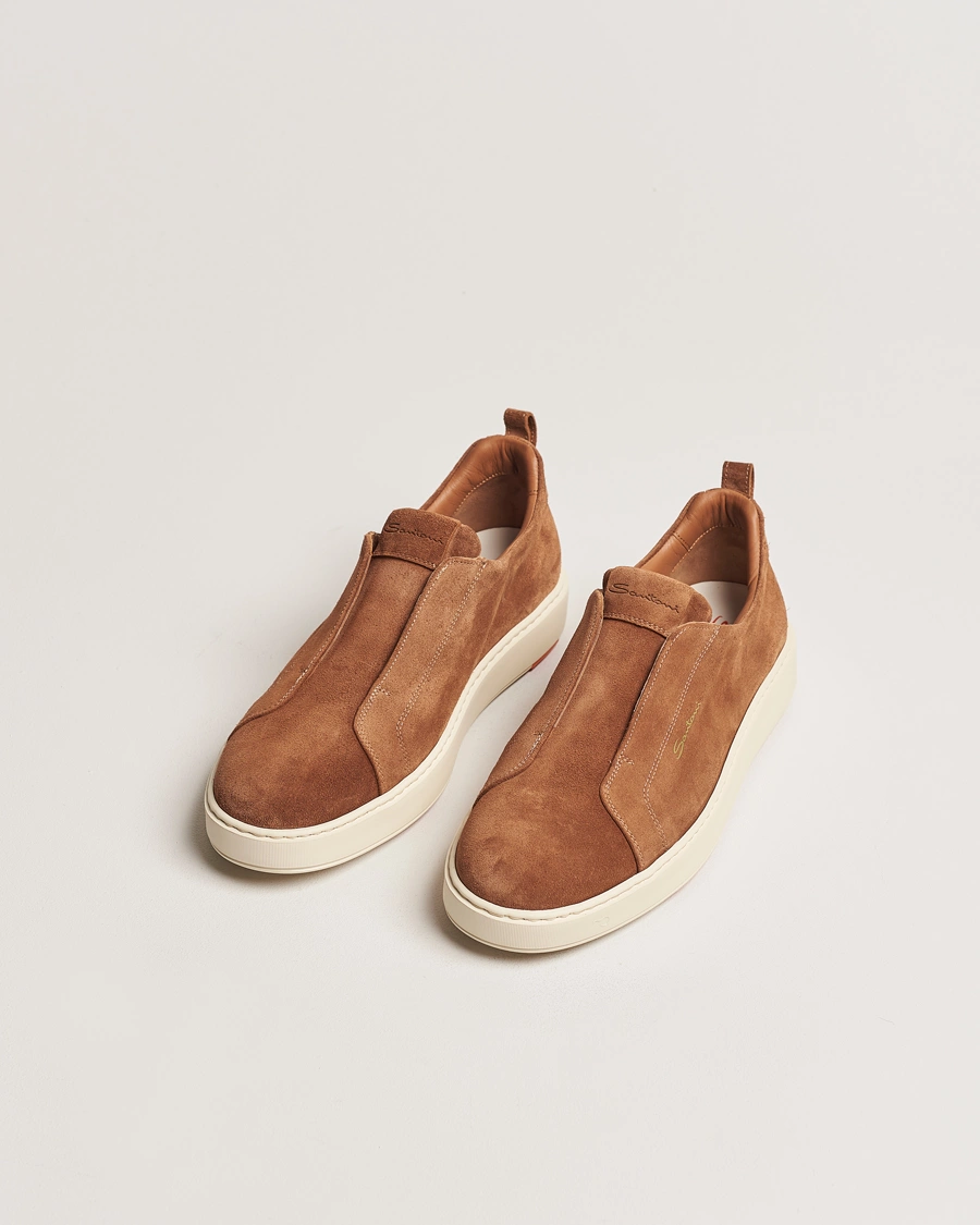 Homme |  | Santoni | Cleanic No Lace Sneakers Brown Suede