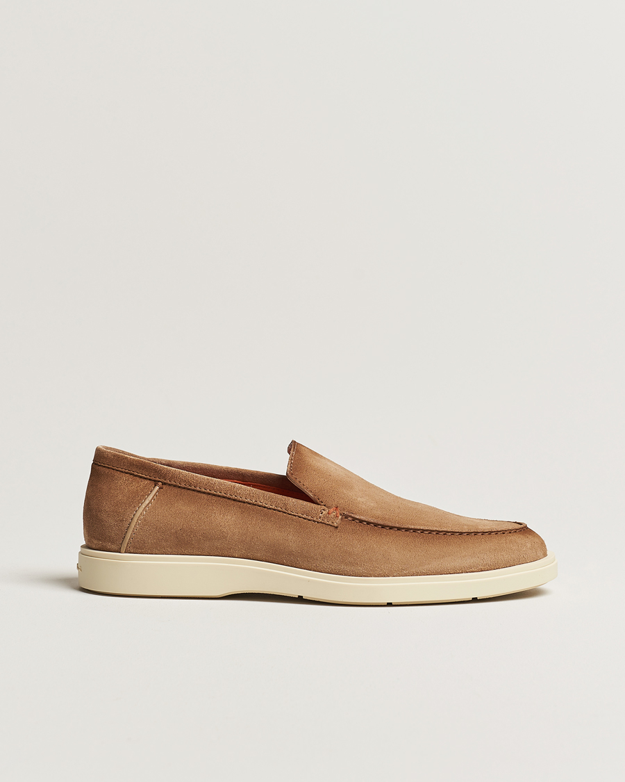 Homme | Santoni Summer Loafers Beige Suede | Santoni | Summer Loafers Beige Suede