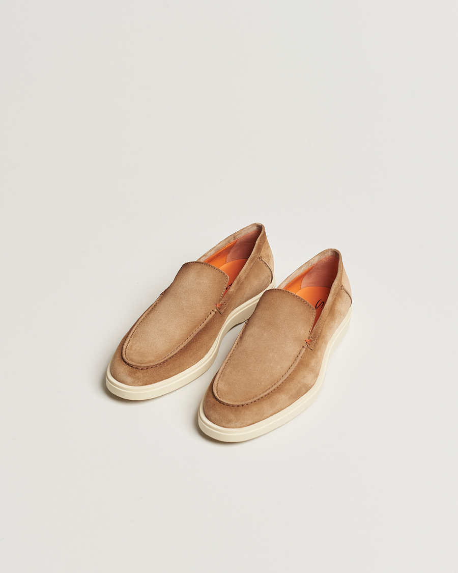 Homme | Santoni Summer Loafers Beige Suede | Santoni | Summer Loafers Beige Suede