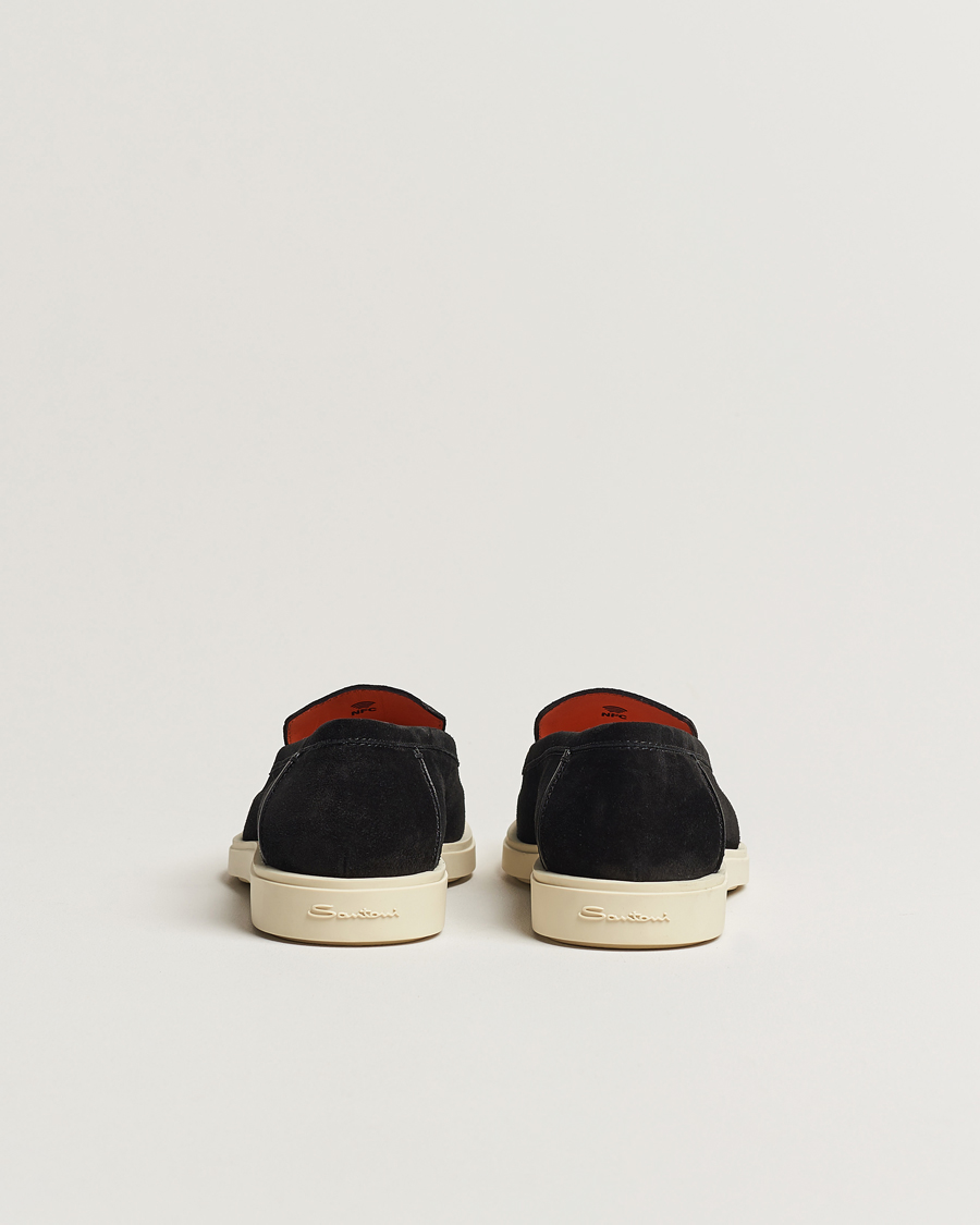 Homme | Santoni Summer Loafers Black Suede | Santoni | Summer Loafers Black Suede