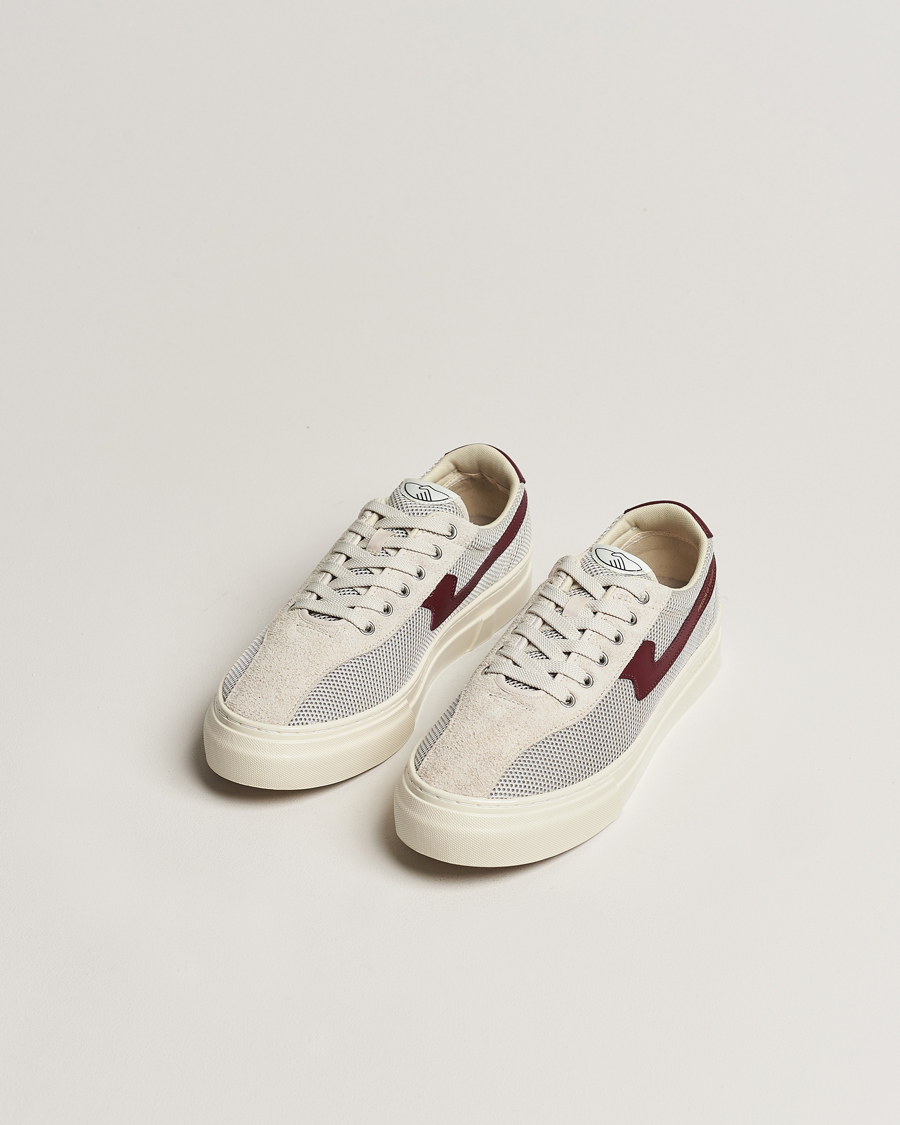 Homme | Sections | Stepney Workers Club | Dellow S-Strike Tennis Mesh Sneaker Ecru/Red