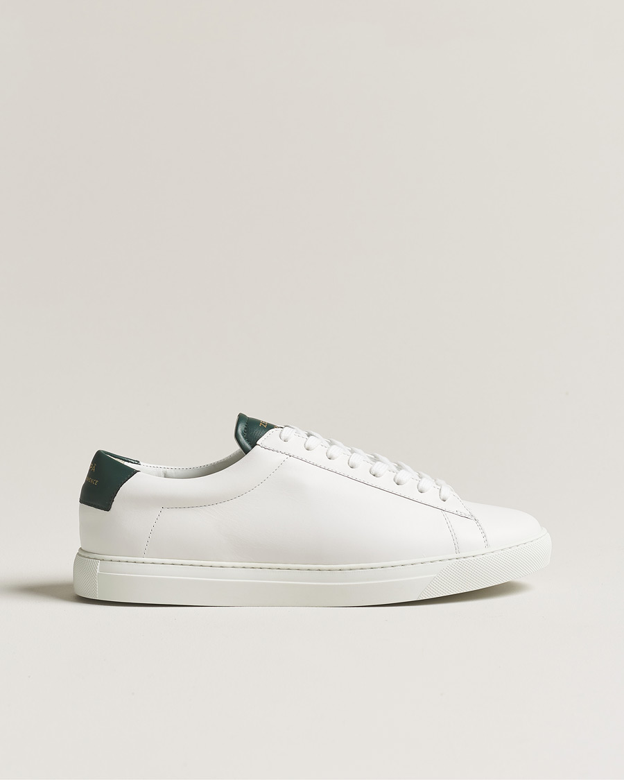 Homme | Zespà ZSP4 Nappa Leather Sneakers White/Dark Green | Zespà | ZSP4 Nappa Leather Sneakers White/Dark Green