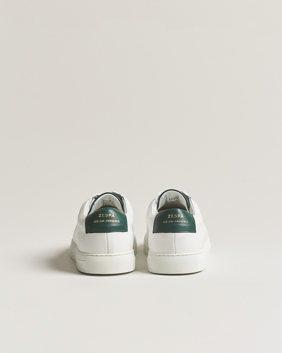 Homme | Zespà ZSP4 Nappa Leather Sneakers White/Dark Green | Zespà | ZSP4 Nappa Leather Sneakers White/Dark Green