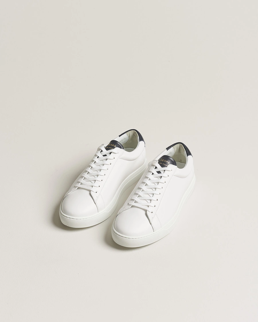 Homme | Zespà | Zespà | ZSP4 Nappa Leather Sneakers White/Navy