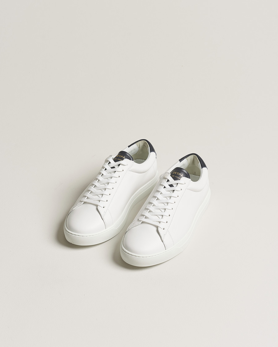 Homme | Zespà ZSP4 Nappa Leather Sneakers White/Navy | Zespà | ZSP4 Nappa Leather Sneakers White/Navy