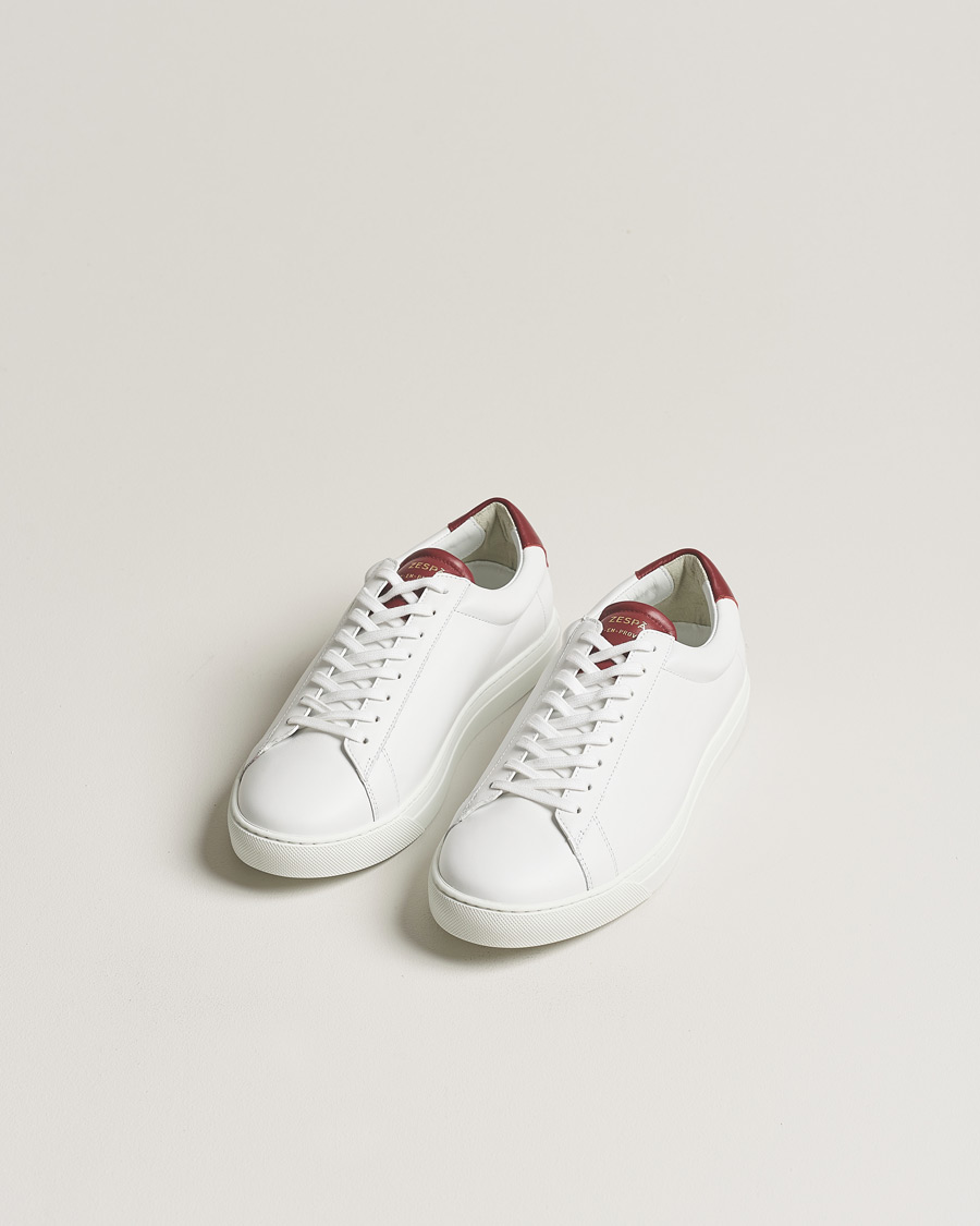 Homme |  | Zespà | ZSP4 Nappa Leather Sneakers White/Wine