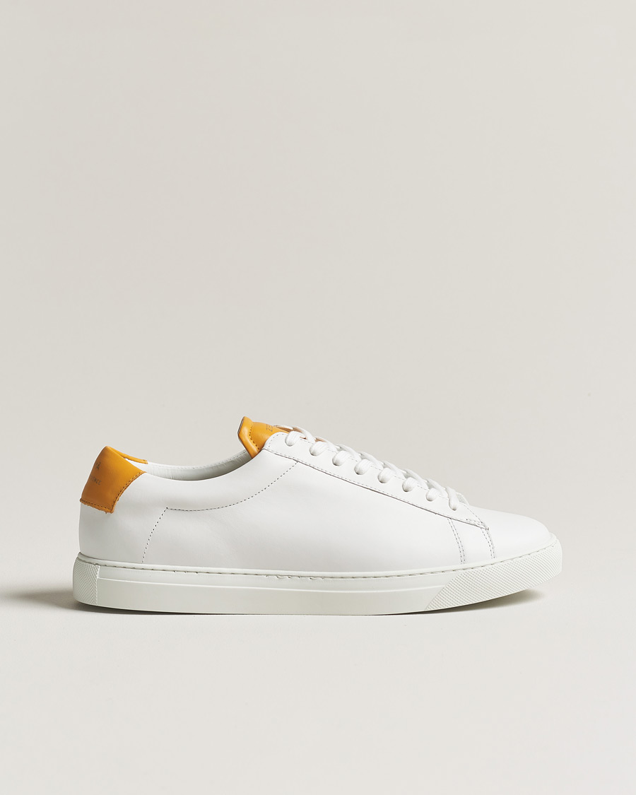 Homme | Zespà ZSP4 Nappa Leather Sneakers White/Yellow | Zespà | ZSP4 Nappa Leather Sneakers White/Yellow