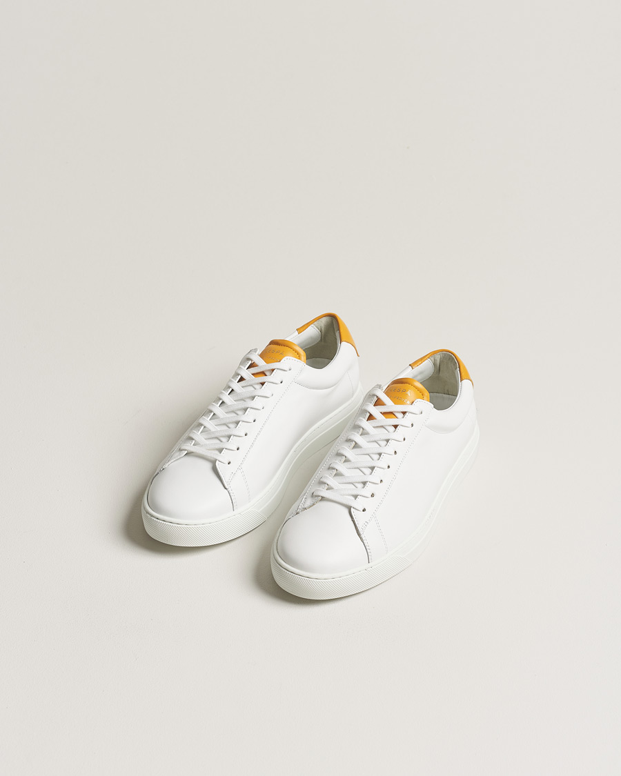 Homme | Zespà ZSP4 Nappa Leather Sneakers White/Yellow | Zespà | ZSP4 Nappa Leather Sneakers White/Yellow