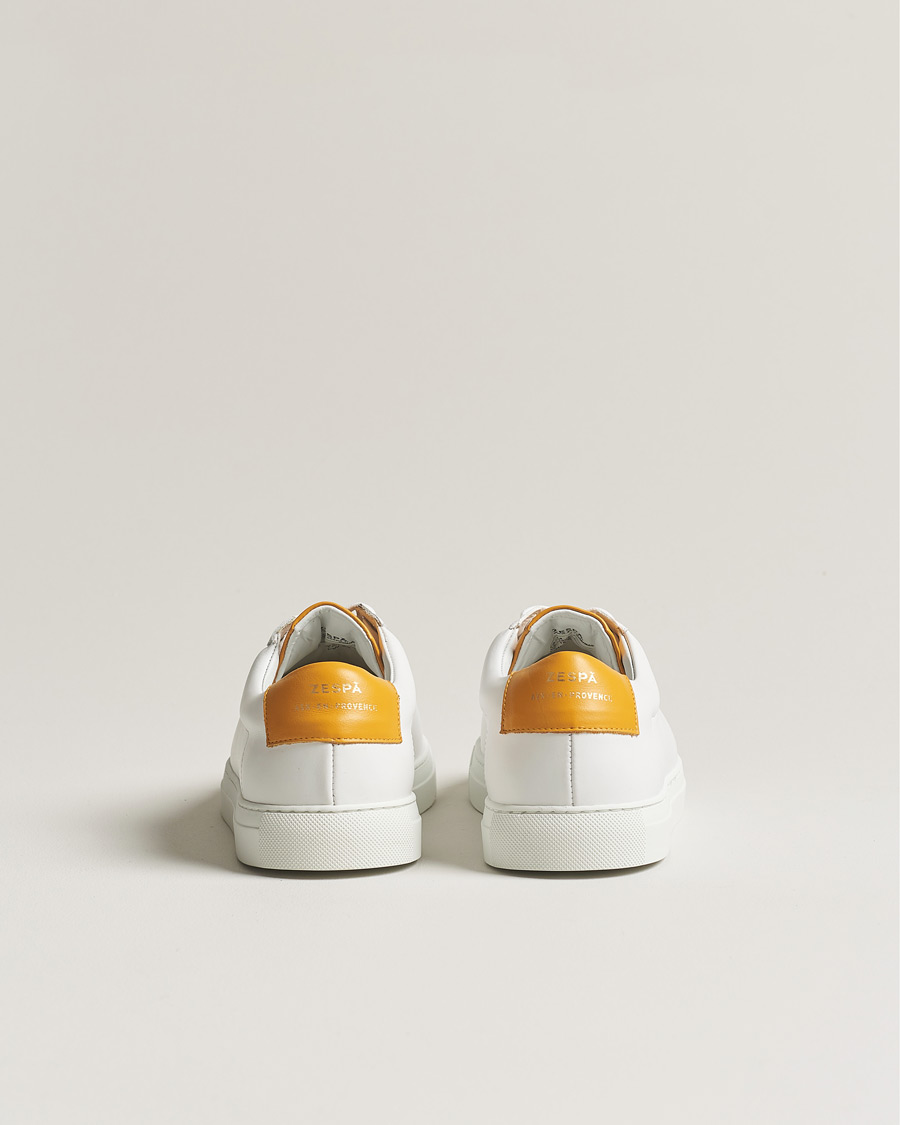 Homme | Zespà ZSP4 Nappa Leather Sneakers White/Yellow | Zespà | ZSP4 Nappa Leather Sneakers White/Yellow
