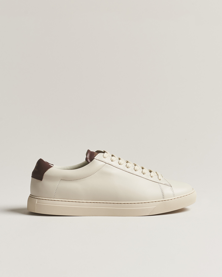 Homme | Zespà ZSP4 Nappa Leather Sneakers Off White/Brown | Zespà | ZSP4 Nappa Leather Sneakers Off White/Brown
