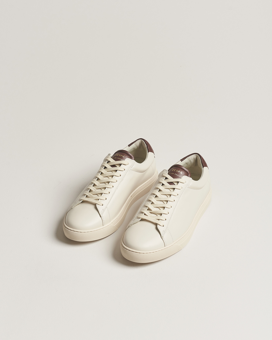 Homme | Zespà | Zespà | ZSP4 Nappa Leather Sneakers Off White/Brown