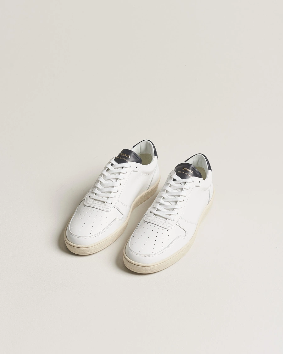 Homme | Baskets Blanches | Zespà | ZSP23 APLA Leather Sneakers White/Navy