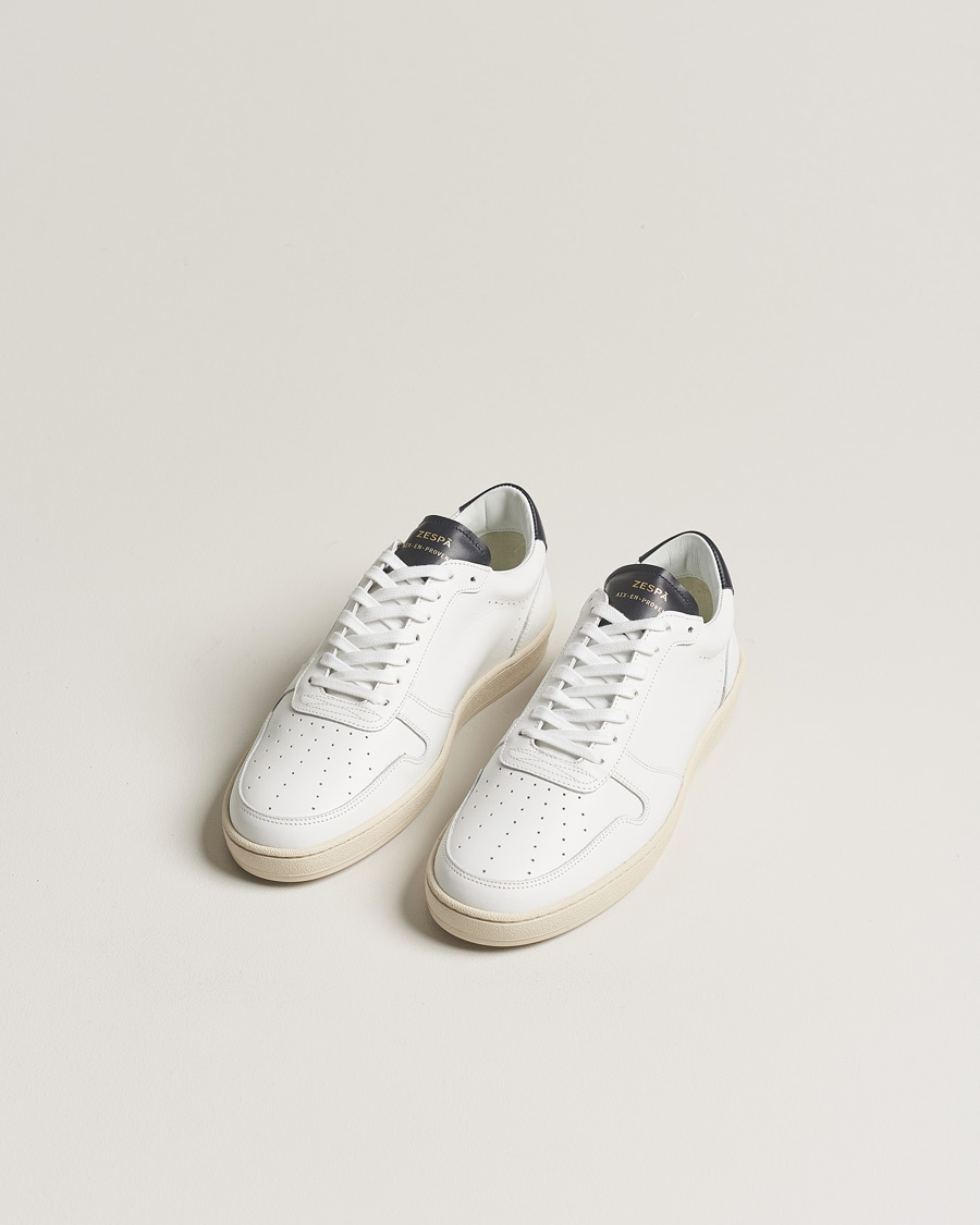 Homme | Zespà ZSP23 APLA Leather Sneakers White/Navy | Zespà | ZSP23 APLA Leather Sneakers White/Navy