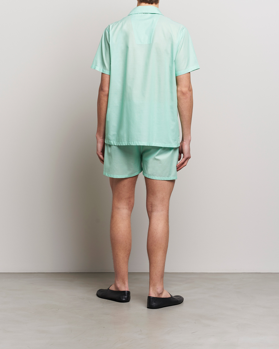 Homme | Loungewear | Derek Rose | Shortie Cotton Pyjama Set Mint