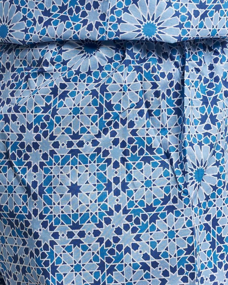 Homme | Peignoirs Et Pyjamas | Derek Rose | Shortie Printed Cotton Pyjama Set Blue