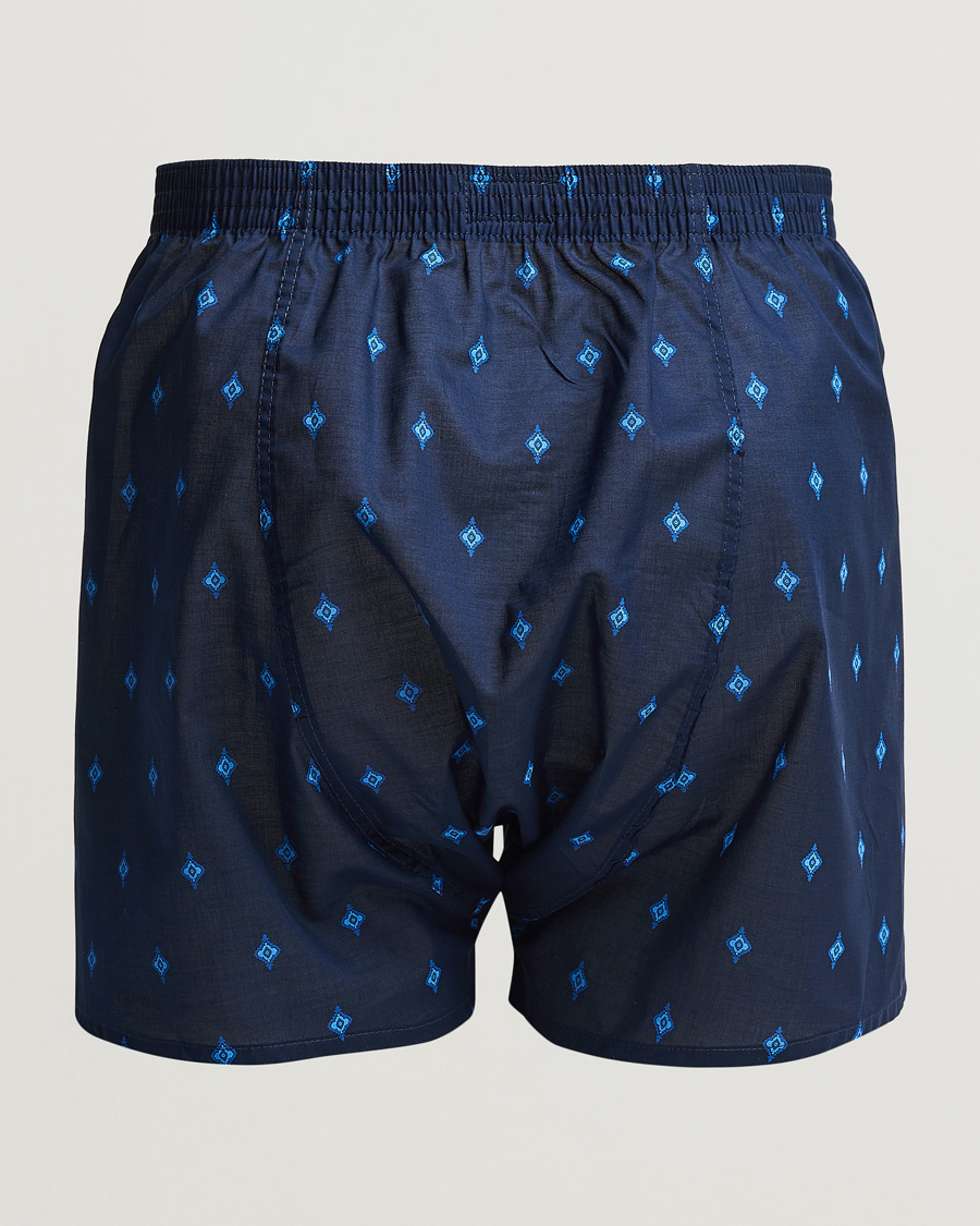 Homme | Sous-Vêtements Et Chaussettes | Derek Rose | Classic Fit Woven Cotton Boxer Shorts Navy