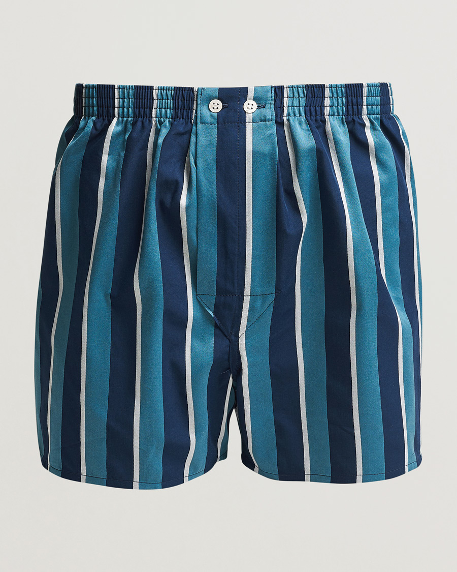 Homme | Sous-Vêtements Et Chaussettes | Derek Rose | Classic Fit Woven Cotton Boxer Shorts Teal