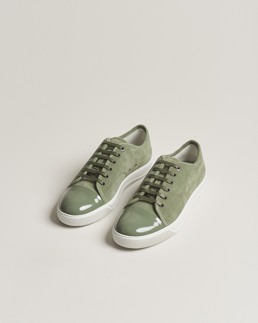 Homme |  | Lanvin | Patent Cap Toe Sneaker Green
