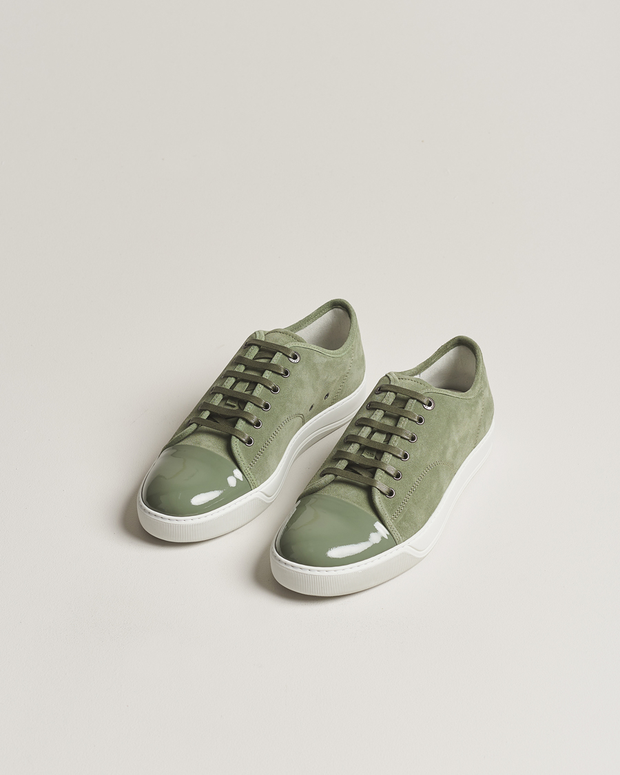 Homme | Lanvin Patent Cap Toe Sneaker Green | Lanvin | Patent Cap Toe Sneaker Green