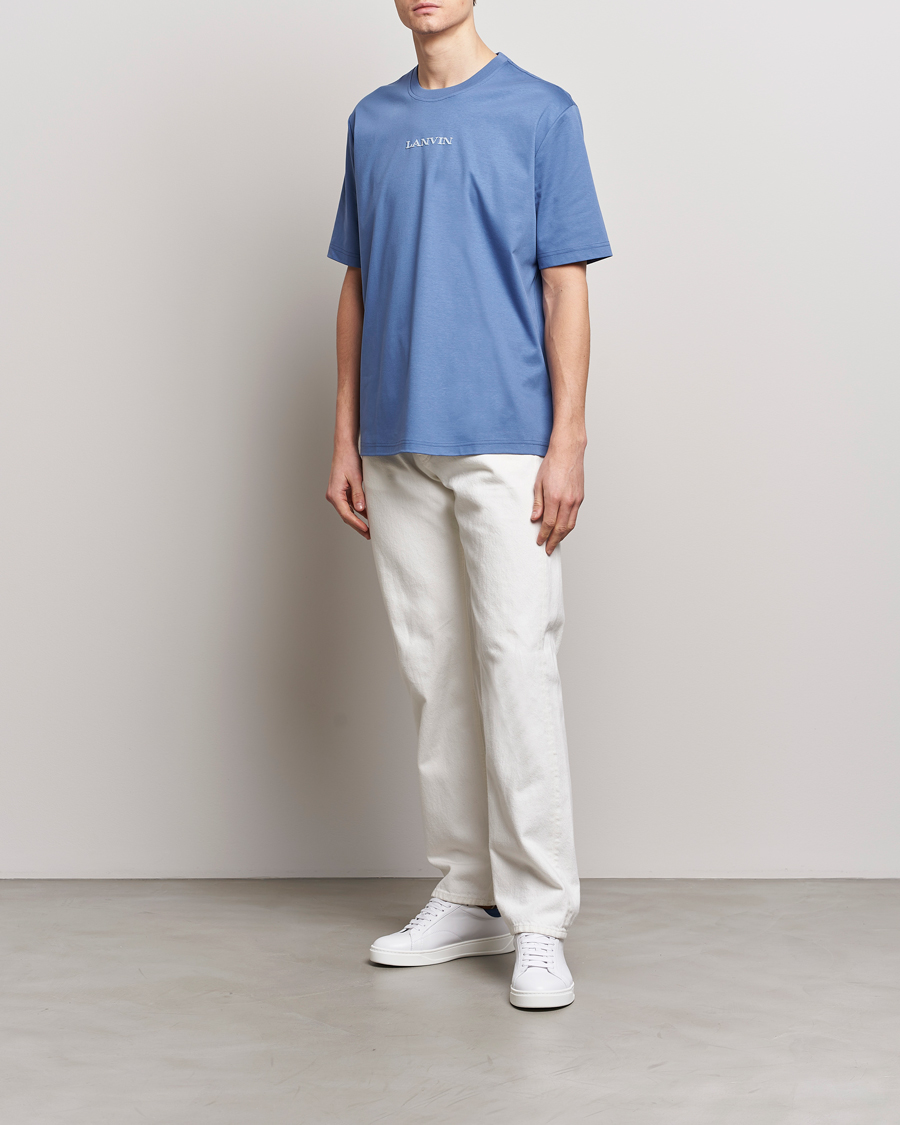 Homme | T-shirts | Lanvin | Embroidered Logo T-Shirt Cornflower