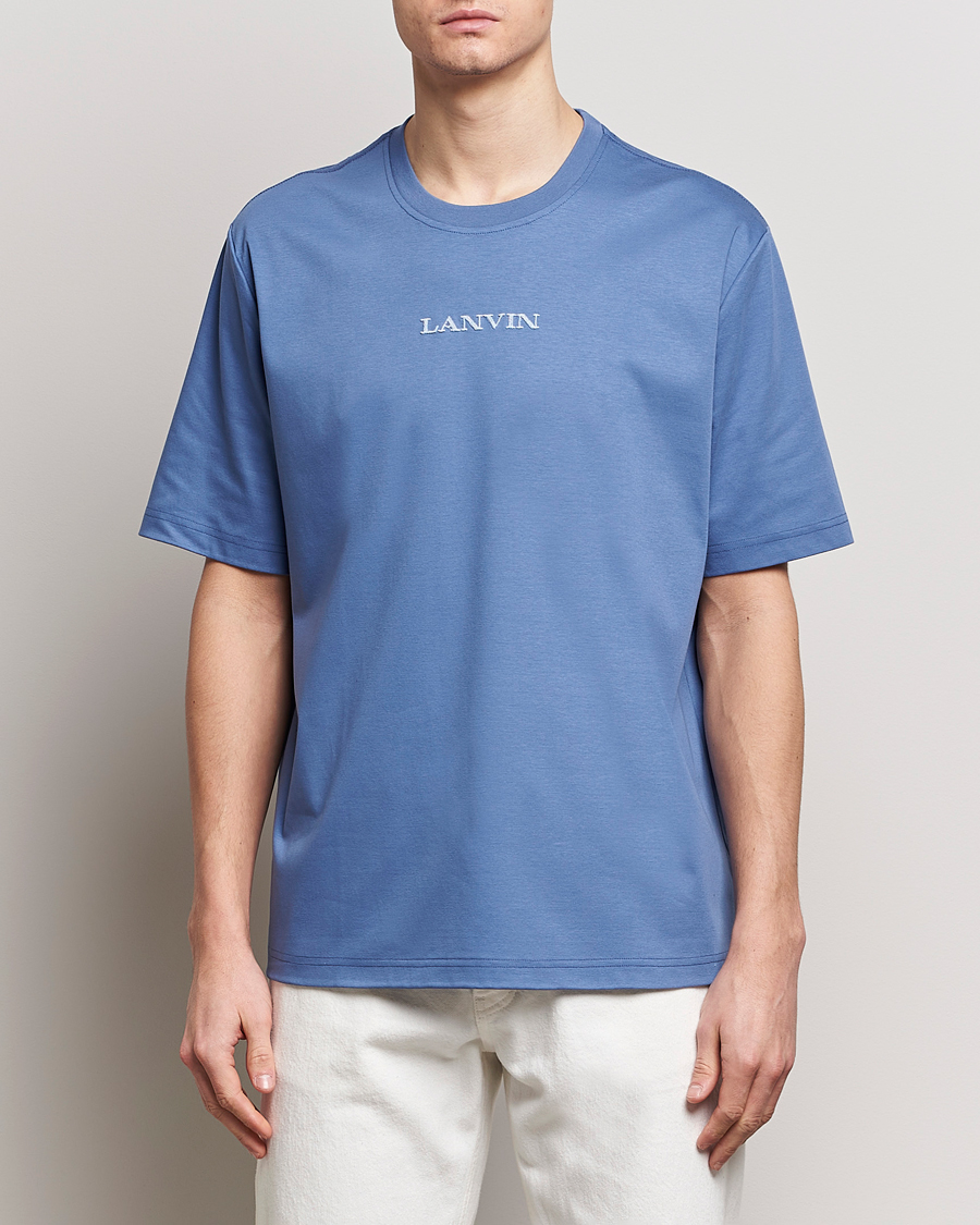 Homme | Lanvin | Lanvin | Embroidered Logo T-Shirt Cornflower