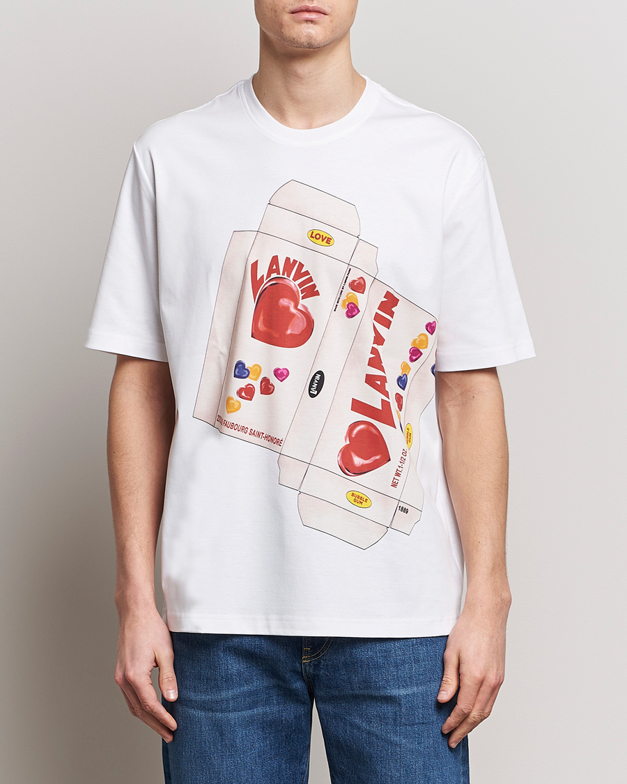 Homme | Lanvin | Lanvin | Bonbon Printed T-Shirt Optic White