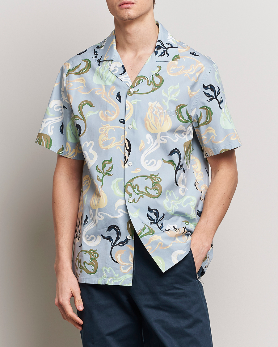 Homme | Chemises À Manches Courtes | Lanvin | Printed Bowling Shirt Azur