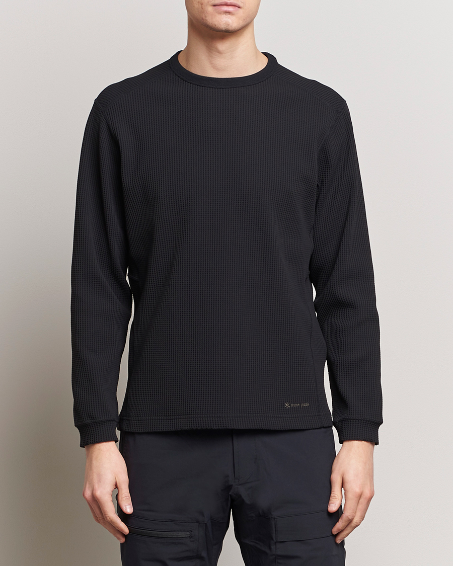 Homme |  | Snow Peak | Dry Waffle Long Sleeve T-Shirt Black