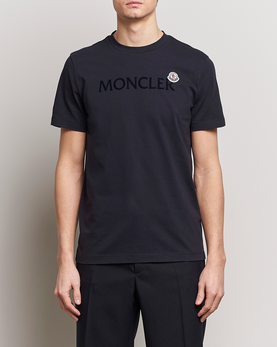 Homme |  | Moncler | Lettering Logo T-Shirt Navy