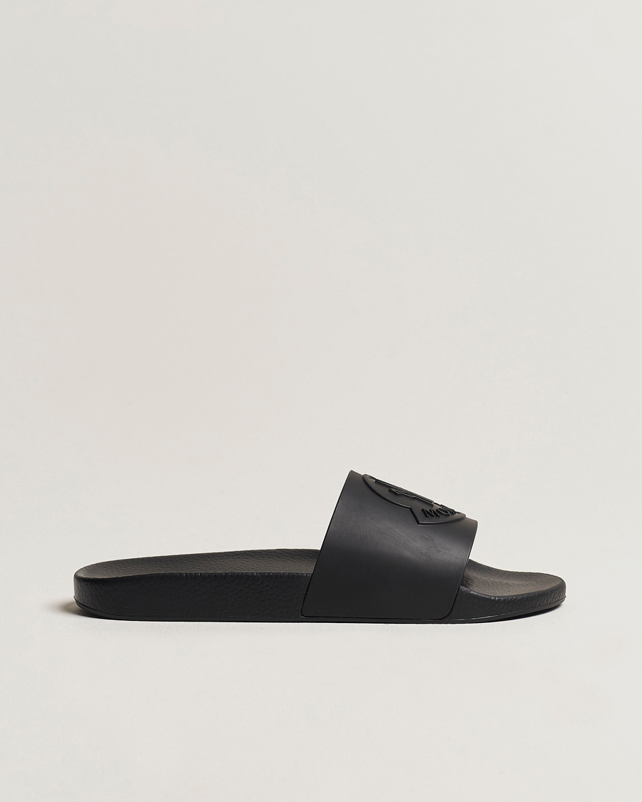 Homme | Moncler Basile Slides All Black | Moncler | Basile Slides All Black