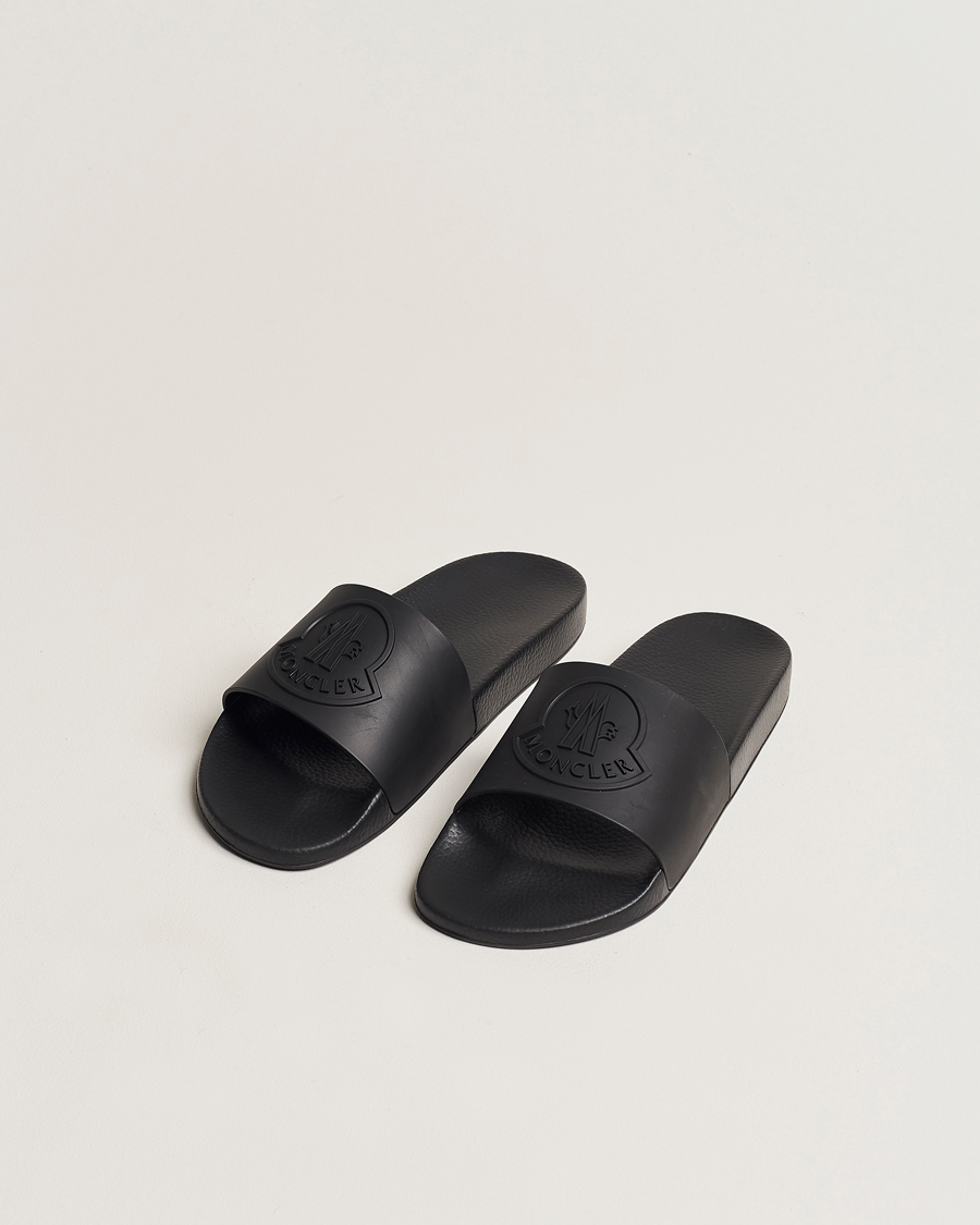 Homme | Moncler Basile Slides All Black | Moncler | Basile Slides All Black