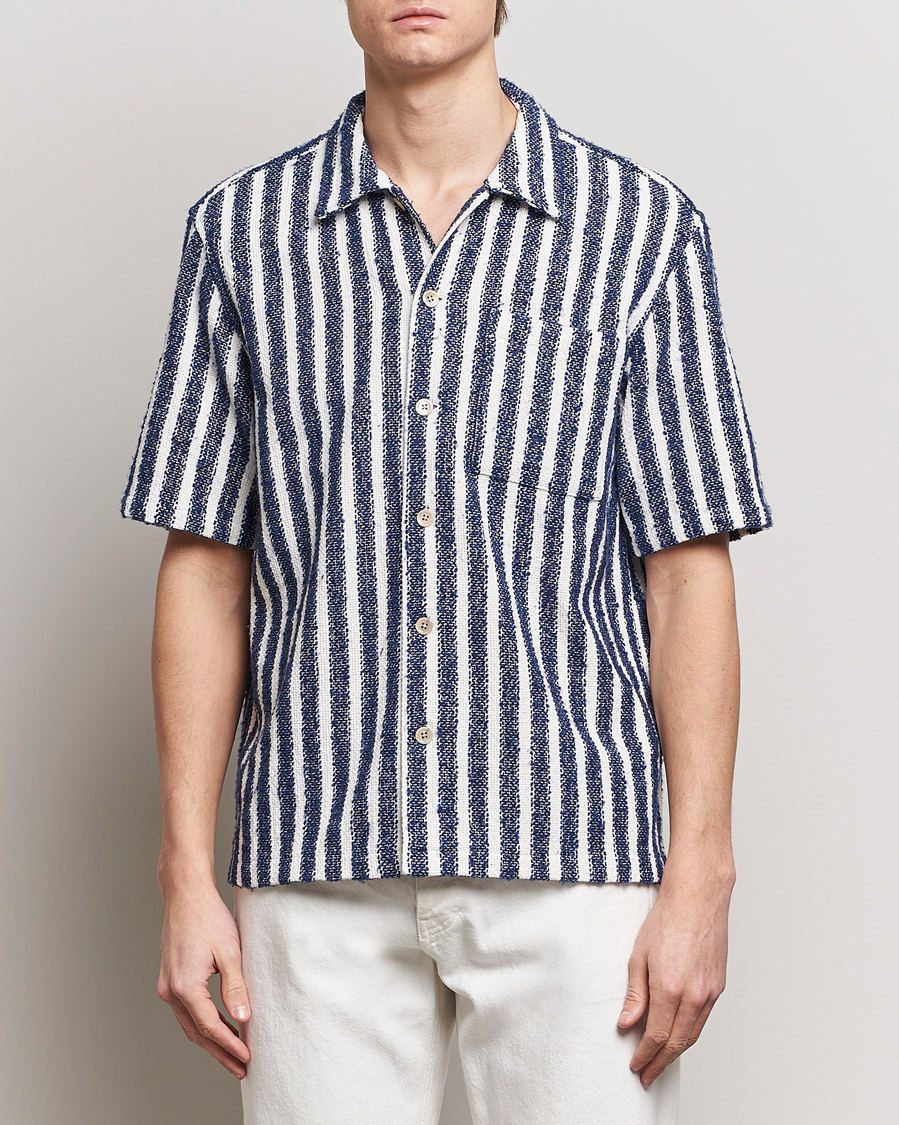 Homme | Casual | Sunflower | Spacey Shirt Navy Stripe