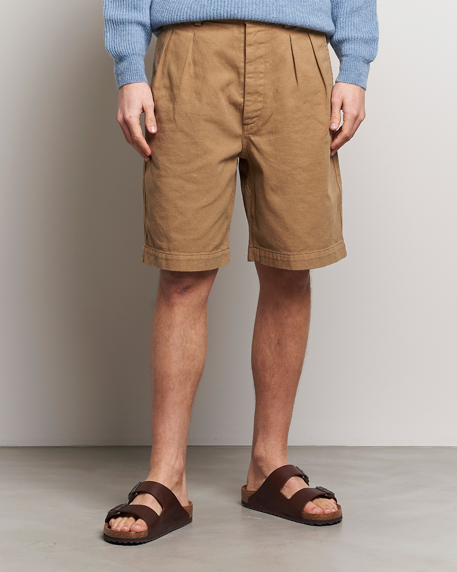 Homme | Shorts Chinos | Sunflower | Pleated Shorts Khaki